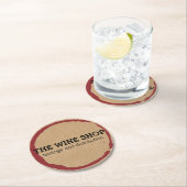 Natuurlijke bruine wijnstokken ronde kartonnen onderzetter (Insitu)