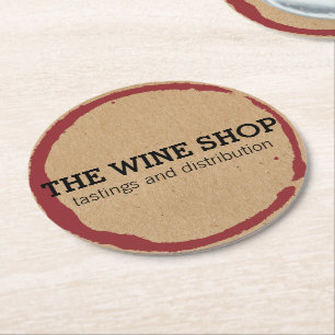 Natuurlijke bruine wijnstokken ronde kartonnen onderzetter