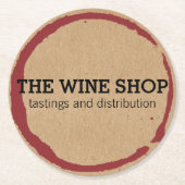 Natuurlijke bruine wijnstokken ronde kartonnen onderzetter (Voorkant)