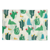 Natuurlijke Cactus: Folk Art Naadloos. Kussensloop (Achterkant)