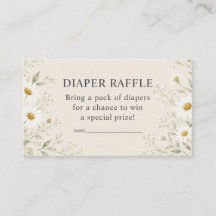 Natuurlijke Daisy Baby Shower Luierspel Kaart