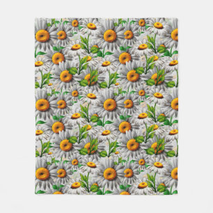 Natuurlijke Daisy Flower Floral Cottagecore Fleece Deken