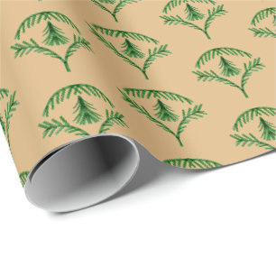 Natuurlijke dennennaald boom cadeaupapier
