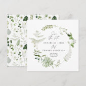 Natuurlijke elegante moderne botanische script bru save the date (Voorkant / Achterkant)