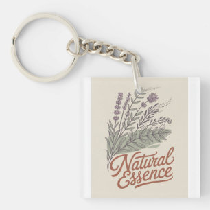Natuurlijke Essentie Vintage Botanische Wilde Bloe Sleutelhanger