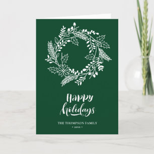 Natuurlijke Floral Wreath Poinsettia Pine Bough G Feestdagen Kaart
