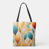 Natuurlijke gebladerte - minimalistisch ontwerp va draagtas (Achterkant)