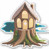 Natuurlijke Gnome Forest Home Sticker (Voorkant)