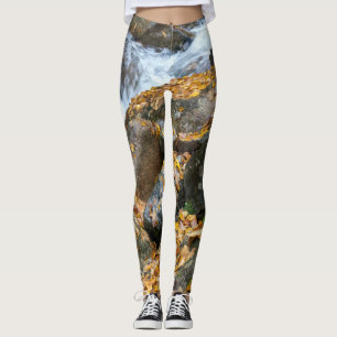 natuurlijke gouden bladeren watervallen leggings
