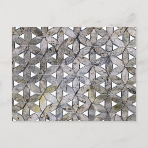Natuurlijke Grijze Steen Mozaïek patroon bloem van Briefkaart
