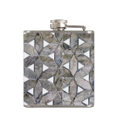 Natuurlijke grijze steenmozaïek, levensbloem heupfles (Achterkant)