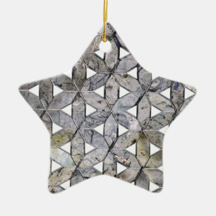 Natuurlijke grijze steenmozaïek, levensbloem keramisch ornament