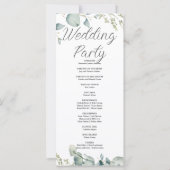 Natuurlijke groen omzoomde bruiloft programma (Achterkant)