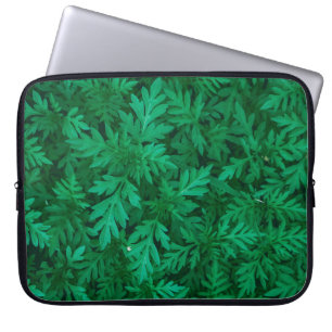 Natuurlijke groene achtergrond van groene bladeren laptop sleeve