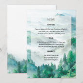 Natuurlijke groene en witte handgeschilderde heuve menu (Voorkant / Achterkant)