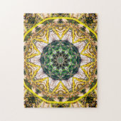 Natuurlijke groene kaleidoscopische mandala legpuzzel (Verticaal)