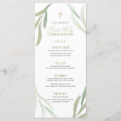 Natuurlijke groene olievlekken Eerste Heilige Comm Menu (Voorkant)