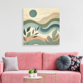 Natuurlijke Harmonie - Organische Abstracte Golven Canvas Afdruk (Insitu (Woonkamer))