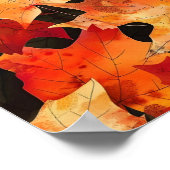 Natuurlijke Herfst bladpatroon Poster (Hoek)