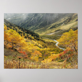 Natuurlijke herfst gele bladeren poster