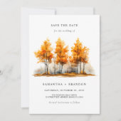 Natuurlijke herfstlandschap bruiloft save the date (Voorkant)