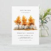 Natuurlijke herfstlandschap bruiloft save the date (Staand voorkant)