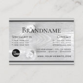 Natuurlijke houtkorrels Witte houten planken Logo Visitekaartje (Achterkant)