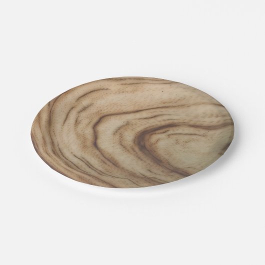 Natuurlijke houtnerf rustieke feestelijke bruiloft papieren bordje (Gekanteld)