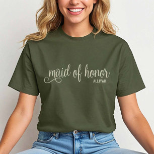 Natuurlijke kalligrafie op Fatique Maid of Honor T-shirt