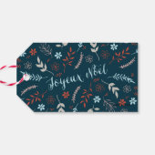 Natuurlijke kerstfeestdag met Noël Cadeaulabel (Achterkant Horizontaal)