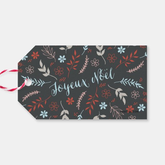 Natuurlijke kerstfeestdag van Noël in Slate Cadeaulabel (Achterkant Horizontaal)