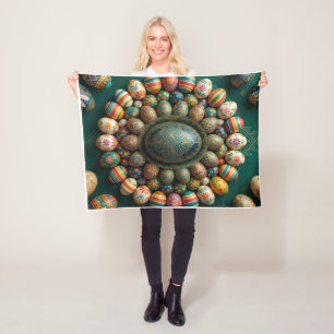 Natuurlijke kiezelstenen en stenen Mandala kunstpa Fleece Deken