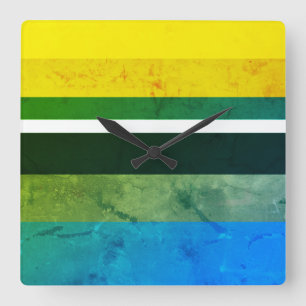 Natuurlijke kleuren Vertrouwde horizontale rechtho Vierkante Klok