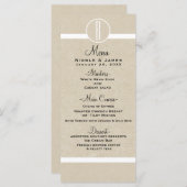 Natuurlijke Kraft rustieke minimale bruiloft Menu  (Voorkant / Achterkant)