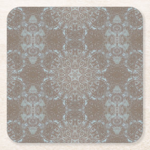 Natuurlijke kunst steen & zand vierkante kartonnen onderzetter