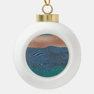 Natuurlijke landschapsheuvels: naadloos patroon. keramische bal ornament