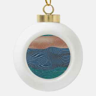 Natuurlijke landschapsheuvels: naadloos patroon. keramische bal ornament