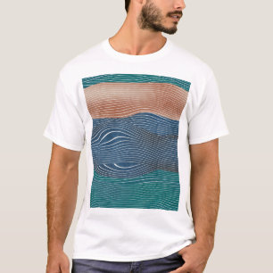 Natuurlijke landschapsheuvels: naadloos patroon. t-shirt