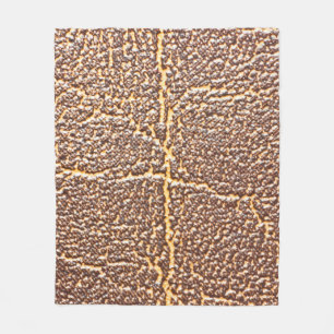 Natuurlijke lederen boekomhulling abstract, gerijp fleece deken