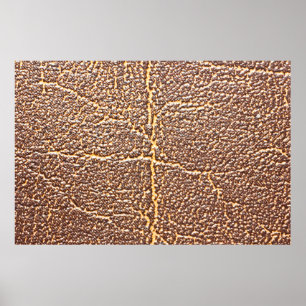 Natuurlijke lederen boekomhulling abstract, gerijp poster