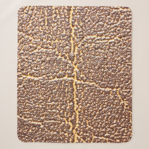 Natuurlijke lederen boekomhulling abstract, gerijp sherpa deken