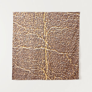 Natuurlijke lederen boekomhulling abstract, gerijp wandkleed