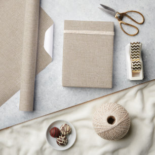 Natuurlijke linnen textuur stof cadeaupapier