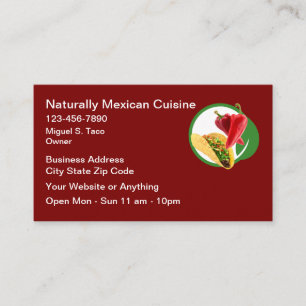 Natuurlijke Mexicaanse Keuken Visitekaartjes