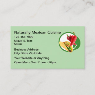 Natuurlijke Mexicaanse Keuken Visitekaartjes