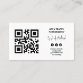 Natuurlijke omgeving Fotografie QR-code Visitekaartje (Achterkant)