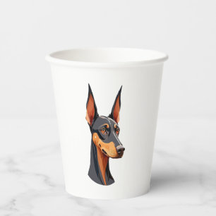 Natuurlijke oor Doberman Papieren Bekers
