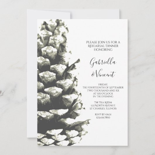 Natuurlijke pijnbomen Bossen bruiloft Kaart (Voorkant)