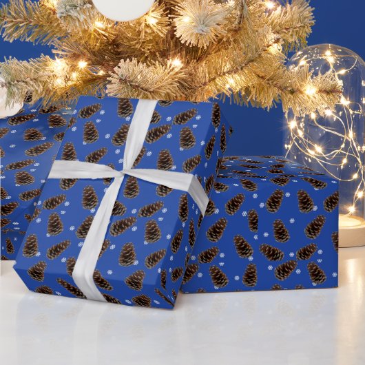 Natuurlijke Pinecone Snowflake Pattern Wrapping Pa Cadeaupapier (Feestdagen)