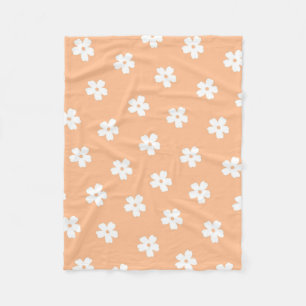 Natuurlijke proppy Peach White Hippie Flower Patte Fleece Deken